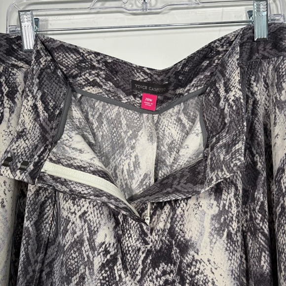 Vince Camuto Snake Animal Print Wide Palazzo Straight Leg 2X XXL 20W Black Grey - Picture 5 of 12